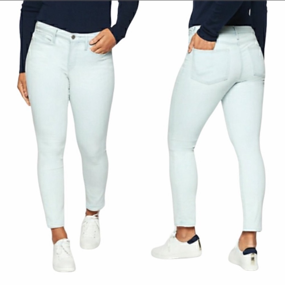 Athleta Sculptek Biscayne Wash Skinny Jeans Comfort Stretch Denim Sz 10 TALL NWT